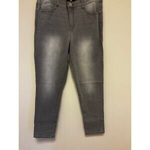 Wit & Wisdom Lux Touch High Rise Gray Rhinestones Ab Solution’s JeansSize 12